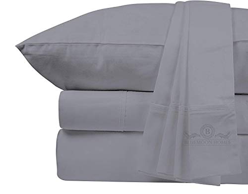 Hottest Sales Bluemoon Homes King Size Sheet Sets with Deep Pockets 800 Thread Count 100% Egyptian Cotton - Extra Long-Staple Cotton, Fits Mattress Upto 18'' Deep Pocket, Sateen Weave, Soft Cotton(Silver Grey)