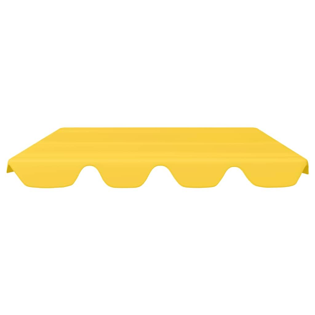 Toit de Rechange pour Balancelle de Jardin, Toile de Balancelle Housse de Rechange Toit Pare-Soleil de Balançoire Jaune 188/168x145/110 cm