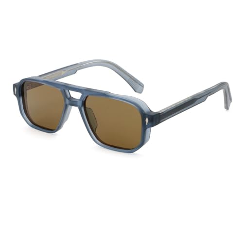 Lunettes de soleil polarisées carrées élégantes avec monture givrée mate anti-reflets