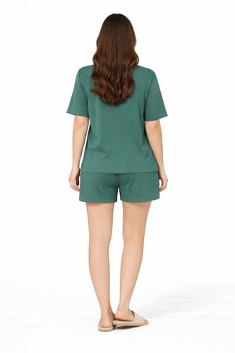 Image of Duchess Women's Cotton Printed Night Suit Set of Top & Shorts Pajama Set