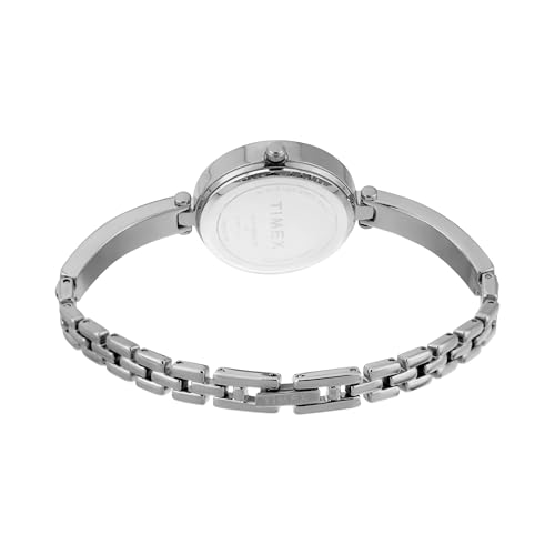 Image of TIMEX Analog Watch for Women with Mother of Pearl Blue Round Dial & Silver Brass Bracelet Band Water Resistant Women's Wrist Watches - TWEL200SMU01
