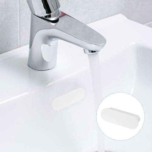 Miniatura 4 de Sourcing Map 4 Anillos De Desbordamiento Para Fregadero, Baño, Cocina, Lavabo, Agujero Ovalado, Semiabierto, Cubierta De Drenaje De Silicona Para Insertar En El Agujero Blanco