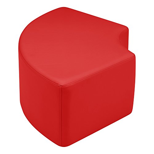 Image of Sprogs 12 inch H Structured Quarter Round Stool -Flexible Modular Collaborative Soft Seating for Office, Home, Lounge and School Classrooms with Durable Frame & Set of 2 inch Casters Add-on -Red