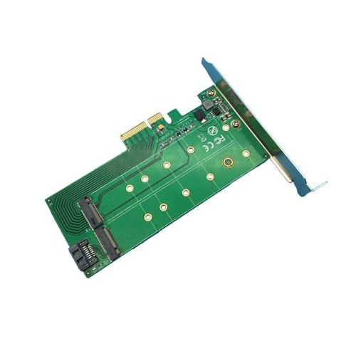 Image of Pi+(PiPlus) PCIe x4 to NGFF (PCIe) SSD + SATA to NGFF (SATA) Card (3.3V, 12V) 1B1M