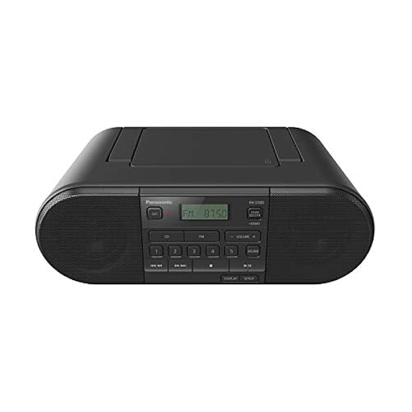 Panasonic RX-D500 - Potente radio con lettore CD portatile, con amplificatore audio, FM, 20 W, nero