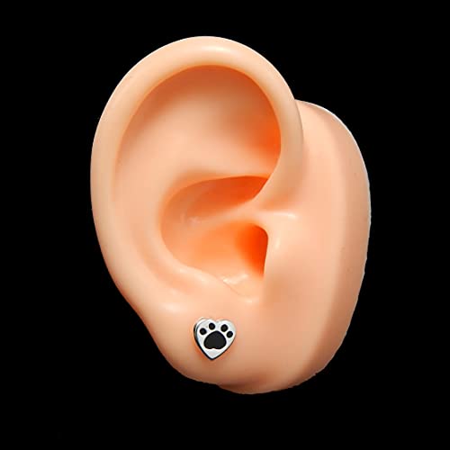 Image of 925 Sterling Silver Paw Print Stud Earrings (Choose Your Style) (Nickel Free)