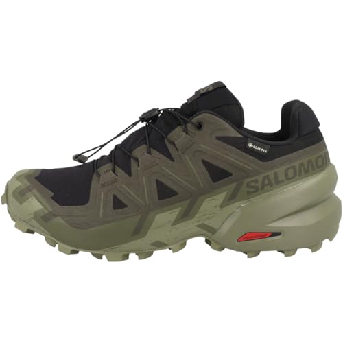 Salomon Mens Speedcross 6 Black/Peat/Deep Lichen Green 8 Medium