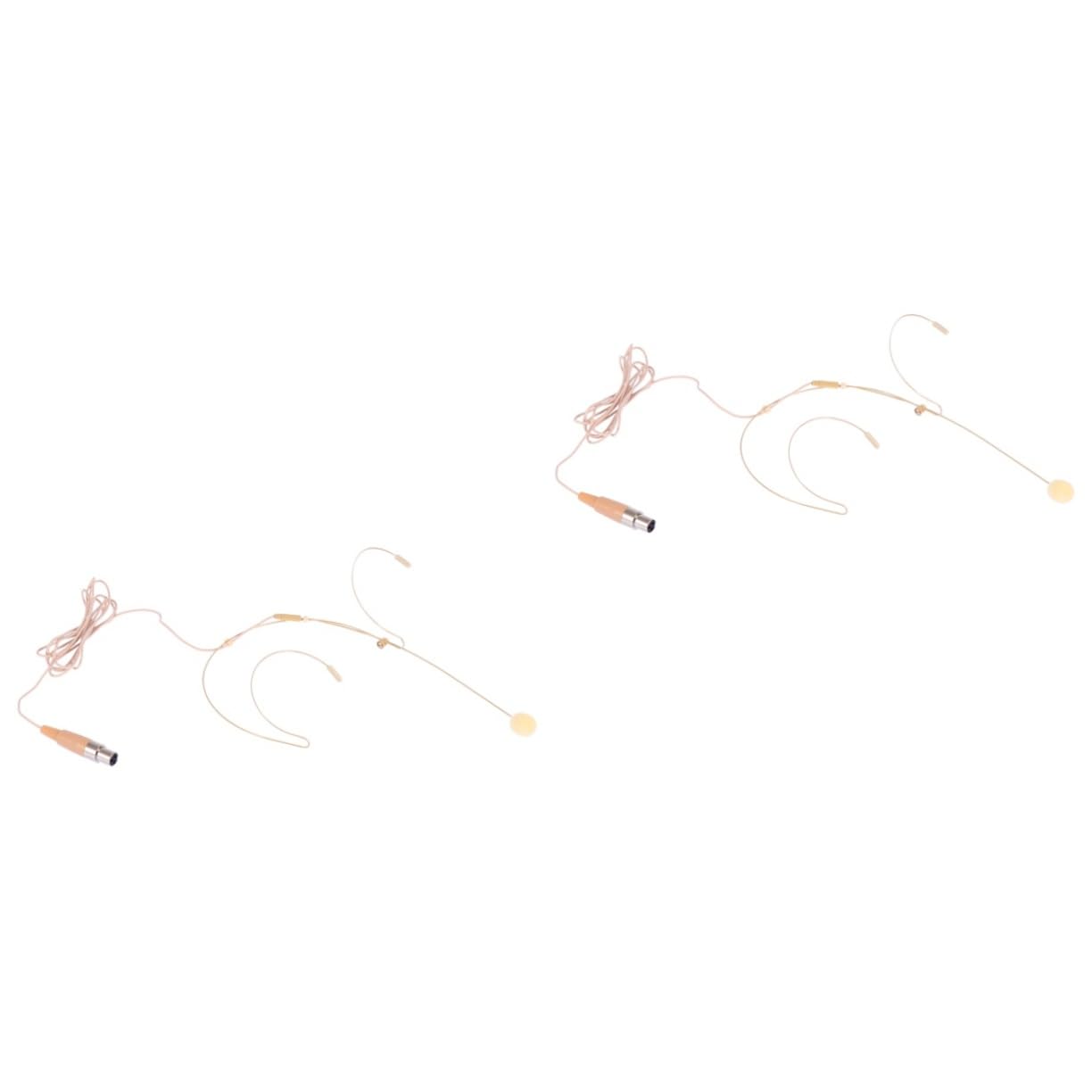 ibasenice 2pcs Over Ear Hanging Mic Headset Condenser Mic for Voice Amplifier XLR 3 Pin