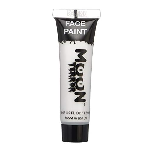Moon Terror Halloween Peinture pour le visage Peinture pour le corps | Maquillage SFX, maquillage à effets spéciaux, Evil White, 12 ml (paquet de 1)