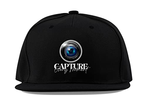 Casquette baseball photographe contre reflets soleil coton noir visière plate