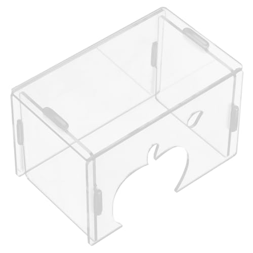 Kisangel クリアアクリルハムスター隠れ家 小型ネズミ チンチラ ハリネズミ用透けるペットハウス 大型動物の遊び場装飾付き