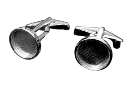 925 Sterling Silver Round Shape Ring Blank Cuff link Setting DIY, Blank Cuff link Bezel, Cuff link Bezel Cup For Resin And Gemstones Work