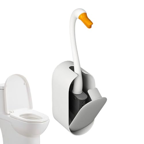 Portaescobillas de inodoro para montaje en pared - Cepillo de inodoro para camping-Car | Accesorio de limpieza de ahorro de espacio con almacenamiento integrado líquido limpiador y diseño cisne para