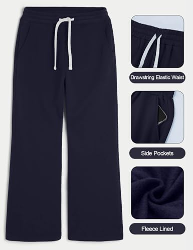 Image of HeSaYep Men's Baggy Sweatpants Cotton Fleece Wide Leg Sweat Pants