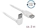 Produktbild DeLock Verlängerungskabel Easy-USB 2.0 Typ-A Stecker gewinkelt Oben/unten > USB 2.0 Typ-A Buchse Weiss 2 m