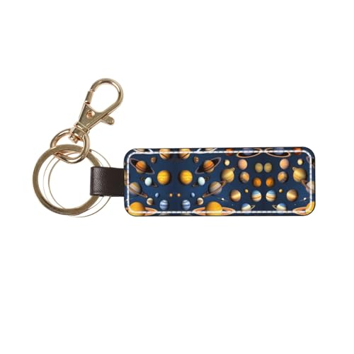 WXXWXD Solar System Planets Pattern keychain set, 360 degree rotating