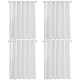 Nasitos Fabric Shower Curtain Liners 4 Pack - W72 x H72 - Washable & Water Resistant Cloth Shower Liner for Bathroom, Soft Hotel Quality, Standard Size (White, Include 8 Separate Magnets)
