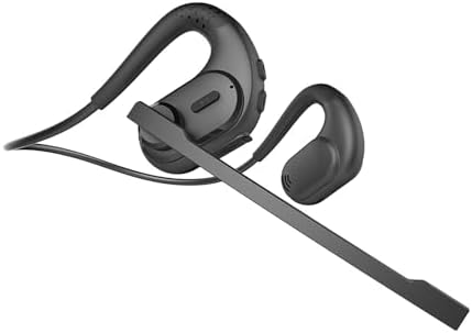 ZEZEFUFU Fones de ouvido condutores de ar sem fio com microfone p...