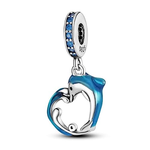Abalorio de plata delfín en caja de regalo para cumpleaños