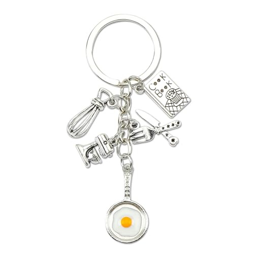 Küchenbedarf-Schlüsselanhänger, Mini-Küchengeschirr-Schlüsselanhänger Aus Edelstahl, Kleine Lebensmittel-Backgeschenke Und Kochgeschenke Für Frauen, Thanksgiving, Geschenke Für Familie Und Freunde