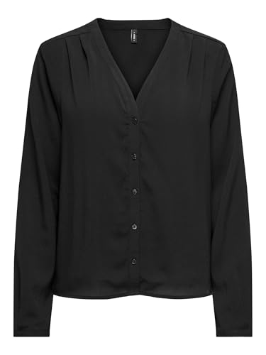 ONLY Onlnova Life Elite L/S Malou Top Solid Blusas, Negro, M para Mujer