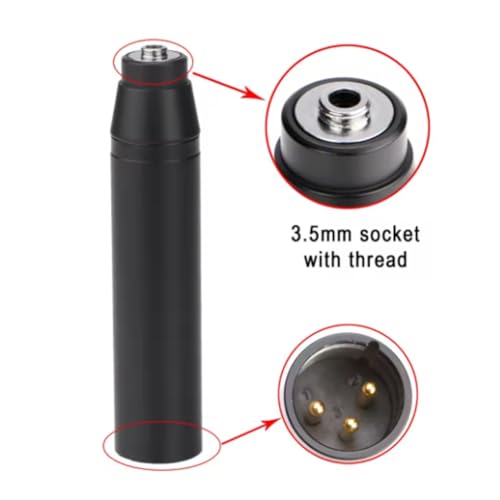 Convertidor XLR Macho elimina ruido al adaptar micrófonos de 3.5mm a consolas de 48V a 5V 3