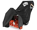 IC ICLOVER Snow Blower Cover, Universal fit Two Stage Snow Thrower Cover, Heavy Duty 600D Polyester Fabric Waterproof, Sun UV Dust Snow Proof, with Drawstring & Windproof Buckles, Outdoor Protection