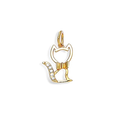 Pendentif Chat en Or et Cristal Cadeau Idéal Femme Garanti et Poinçonné