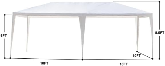 10'x20' Outdoor Party Tent with 6 Removable Sidewalls, Waterproof Canopy Patio Wedding Gazebo, White