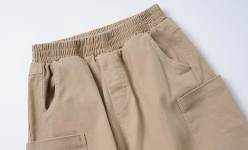 LittleSpring Boys Pants Loose Fit Casual Pant with Elastic Waist Pockets Trousers3