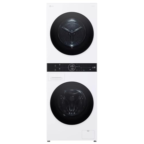 LG 24 Inch Smart Electric Wash Tower with 2.4 cu. ft. Washer Capacity, 4.2 cu. ft. Dryer Capacity, AI DD, Dual Inverter Heat Pump Dryer, ThinQ Technology