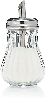TIJAR Glass Sugar Dispenser Pourer, Retro Style Sugar Jar Decanter Cafe Bistro Restaurant Sugar Shaker Bowl (Glass Dispenser)