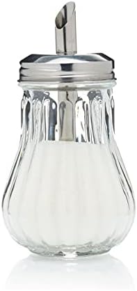 TIJAR Glass Sugar Dispenser Pourer, Retro Style Sugar Jar Decanter Cafe Bistro Restaurant Sugar Shaker Bowl (Glass Dispenser)