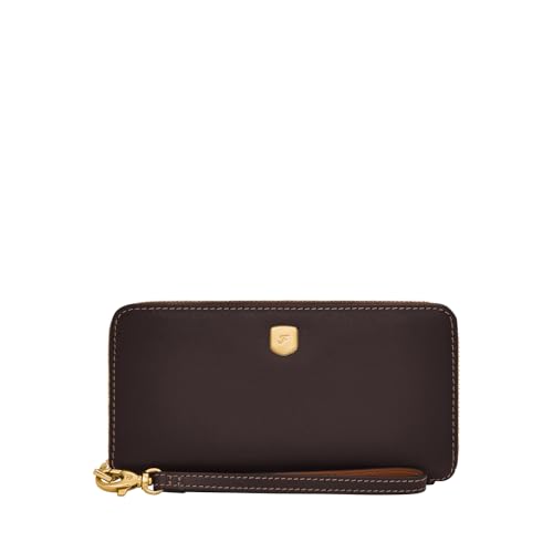 Fossil Lennox Leather Clutch Wallet en cuir véritable de luxe