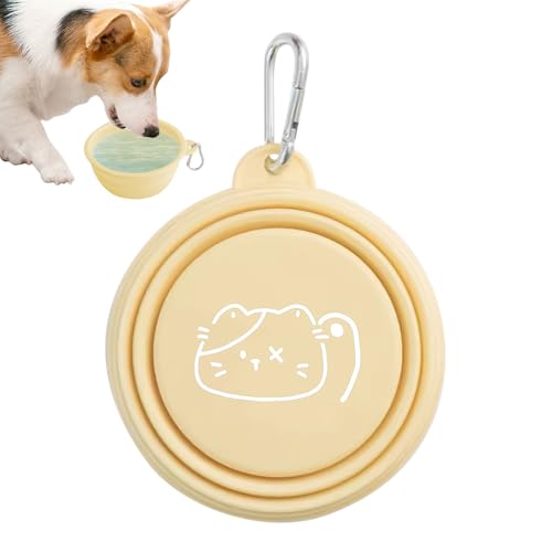 Cuenco plegable de viaje para perros – Cuenco de alimentación plegable para gatos y perros | Plato de bebida portátil para mascotas pequeñas, medianas y grandes | Taza ligera de camping, excursiones