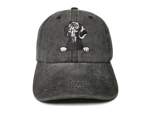 ZKFE Dog Doxie Lover Gift Embroidered Dachshund Baseball Hat for Men Women Washed Black Adjustable Cap Embroidery Dad Hat