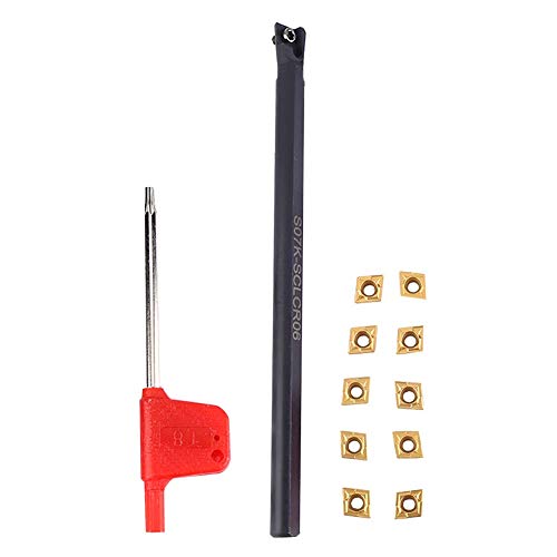 Lathe Tool Holder 10pcs CCMT060204-HM YBC251 CNC Tool Holder Set Inserts Wrench Installation Tool Lathe Threading Tool with Wrench