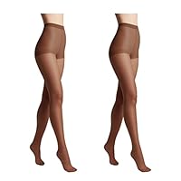 Conte elegant 2er-Pack langlebige Damenstrumpfhose Halbmatt - SOLO 20 DEN - Damen Feinstrumpfhose Strumpfhose mit markiertem Höschenteil - Einfarbig Farbe Mocca Größe 3
