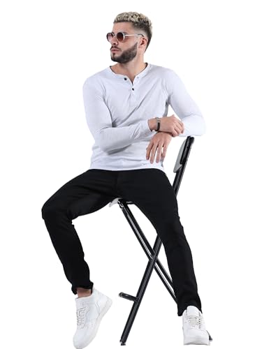 Image of fanideaz Mens Premium High Neck Henley T Shirts for Men Branded Full Sleeve Shirt for Men in Pure Cotton Casual & Formal Wear