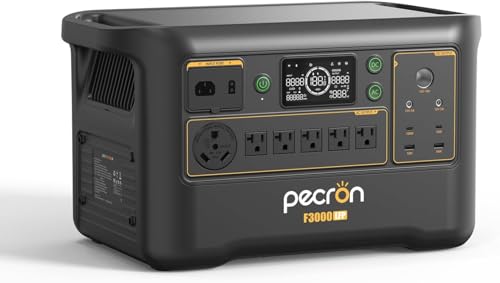 PECRON Portable Power Station F3000LFP, 3072Wh Solar Generator, 3600W LiFePO4 Battery Home Backup, Fast Charging Lithium Battery with 100W USB-C Output for Home, Camping, RV, Emergency