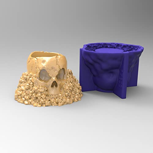 Skull Mountain Concrete Flower Pot Silicone Mold Succulent Planter Vase Cement Clay Mold Plaster Epoxy Resin Candle Pen Holder Mould Desktop Decoration #TOP5