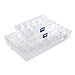 Snowkingdom Plastic Grid Box Storage Organizer Case for Display Collection with Adjustable Dividers - 3 Pack (1pc 36 Grids + 2pc 15 Grids) - Free Letter Stickers