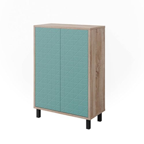 Vicco Midischrank Mintgrün Agasta 56x83x28 cm - Badezimmermöbel, Kombination aus offenen Fächern und Türen für Flexible Nutzung