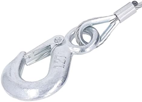 Winch Wire Rope, Galvanized Stainless Steel Rope 4mmx12m Cable 2000LBS Strength Winch Rine Replacement with Self Locking Hook