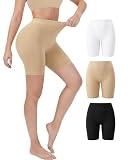 Hellomamma Pantalon Antirozaduras Mujer Cortos: Culotte Sin Costuras Cintura Alta Braga Pantalón Debajo de la Falda y Vestido Ciclista para Deporte Yoga Verano - Multicolor L 3 Pack