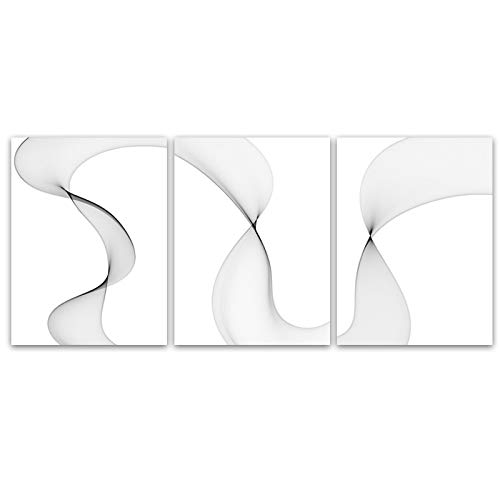 Art mural affiche noir et blanc moderne triptyque de peinture sur toile salon 50x70cm