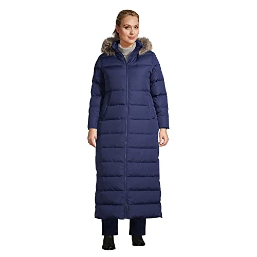 Lands' End Womens Maxi Down Coat Deep Sea Navy Plus 1X #TOP7