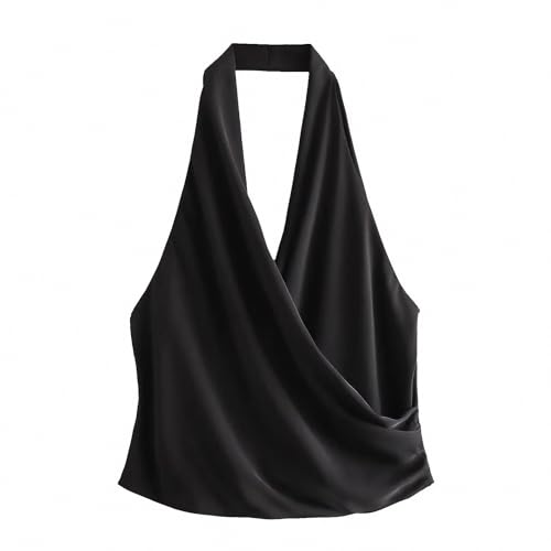 Dawery Women Backless Halter Tops Sexy Sleeveless Hanging Neck Top for Woman Summer V-Neck Comfort Halter Tops - Main Image