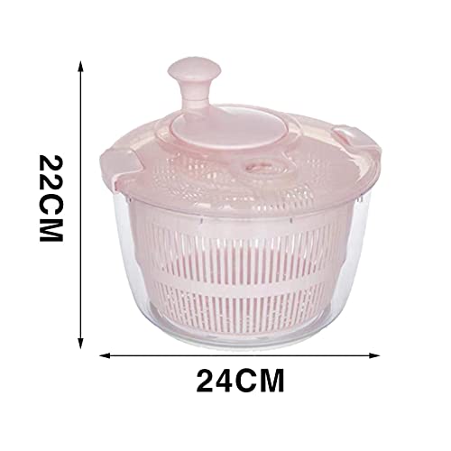 Dryer Kitchen Salad Spinner Large 5L Capacity - Manual Lettuce Vegetable And Fruit Salad Drain With Lid Lock & Rotary Handle And Bowl Kitchen(4L, B) #TOP1