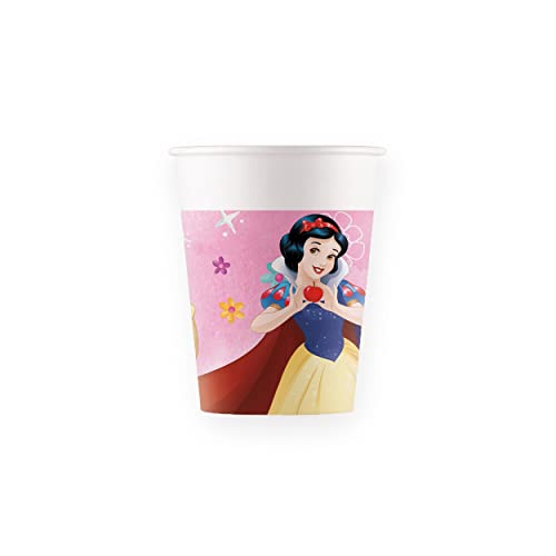 Procos - Verres en papier FSC Disney Princess Live Your Story (200 ml), 8 pièces, multicolore,...